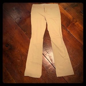 Khaki pants boot cut mid rise